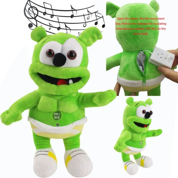 30cm Singing Gummy Plush Toys With Music Voice Gummy Bear Stuffed Dolls Peluche Sounding Bear Plushie Toys Baby Toys for Kids - Image 2