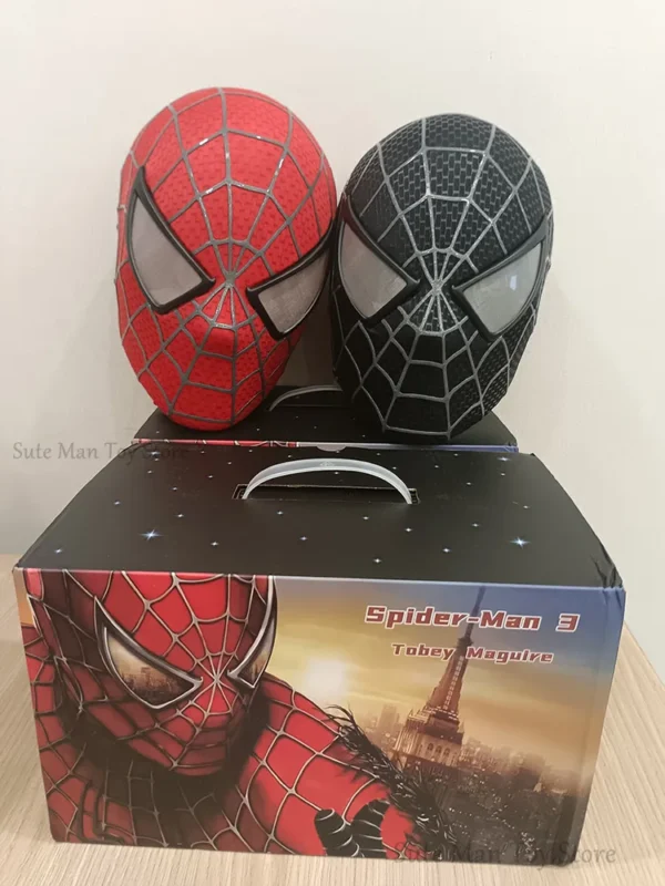 New Marvel Tobey Spiderman Mask Faceshell Detachable Lenses 1:1 3d Spider-Man Mascara Cosplay Costume Superhero Collection Model