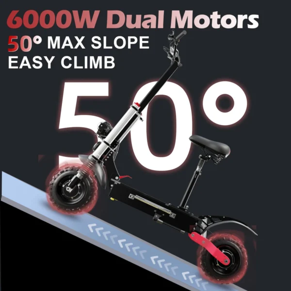 48V-72V 1200W-6000W Electric Scooter 55-85KM/H Fast Single Dual Motor 110km Max Long Range Electric Kick Scooter 11 Inch Tire - Image 2