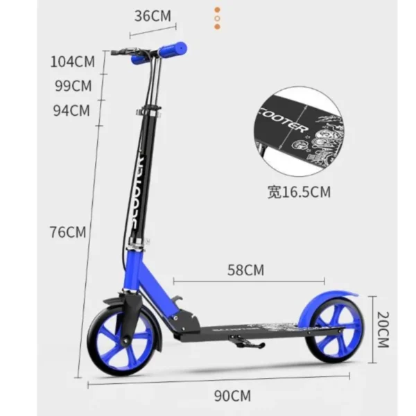 Cooya Adult Scooter With Two Foldable Wheels Children And Teenagers Working School Running Tools Large Wheel Widening Design New - Image 6