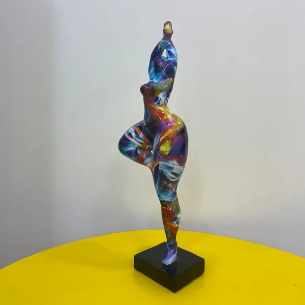 Resin Fat Lady Figurines Abstract Art Woman Statue Yoga Figure Ornament for Interior Entrance Bookcase Bedroom Desktop Decor - Image 3