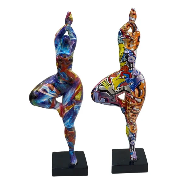 Resin Fat Lady Figurines Abstract Art Woman Statue Yoga Figure Ornament for Interior Entrance Bookcase Bedroom Desktop Decor - Image 6