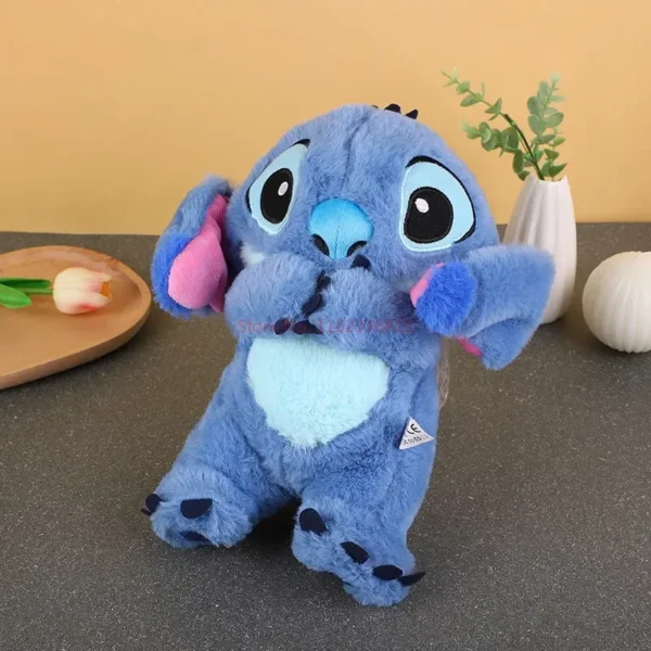 28cm Disney Stitch Anime Plush Doll With Lighting Music Airbag Kawaii Appease Toy Baby To Soothe Sleep Peluche For Kids Gift - Image 3