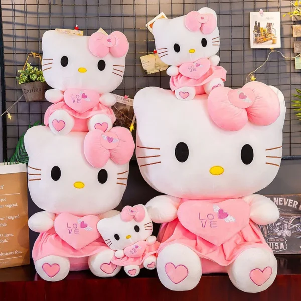 Cute Hello Kitty Pink Plush Stuffed Toys Anime Cartoon Plushie Doll Soft Stuffed Pillow Toys For Children Birthday Xmas Gifts - Image 4