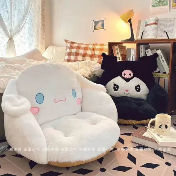 Aoger Big Size Cute Cinnamoroll Plush Half Surrounded Black Kuromi Cushion Backrest Dormitory Office Non-Slip Chair Cushion - Image 5