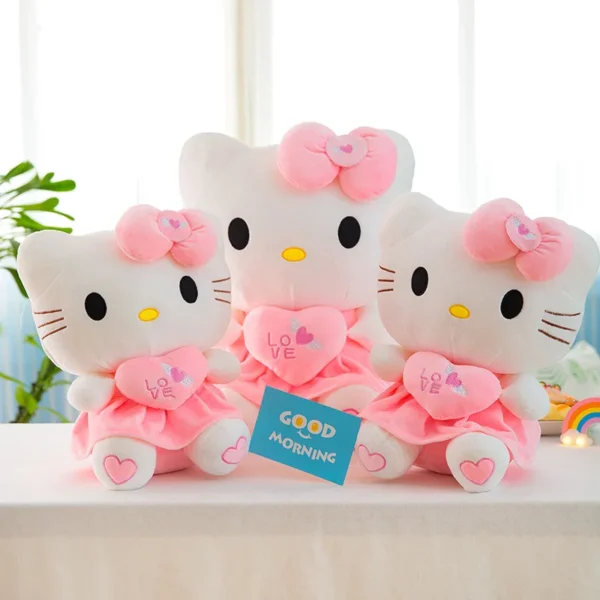 Cute Hello Kitty Pink Plush Stuffed Toys Anime Cartoon Plushie Doll Soft Stuffed Pillow Toys For Children Birthday Xmas Gifts - Image 3