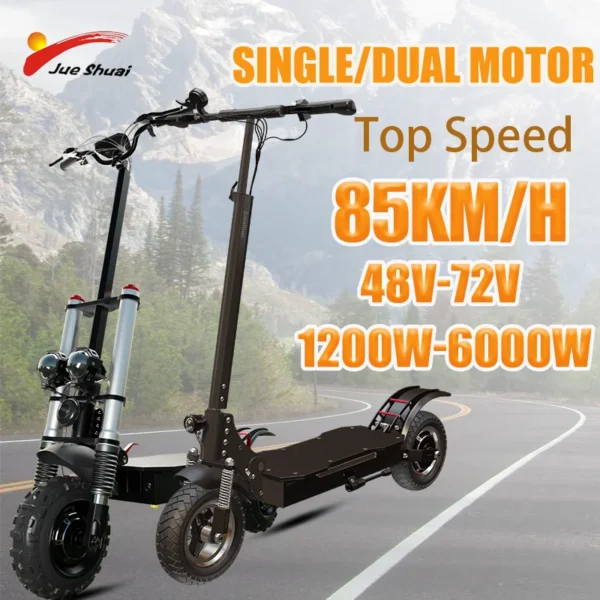 48V-72V 1200W-6000W Electric Scooter 55-85KM/H Fast Single Dual Motor 110km Max Long Range Electric Kick Scooter 11 Inch Tire