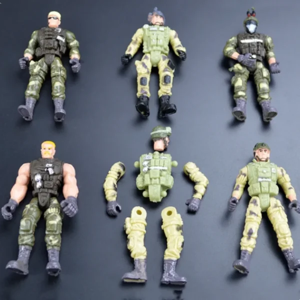 6pcs/Set Warrior Elite Force Military Action Figure Toys with Weapons 10cm Terrorist SWAT Team for Children Gift - Image 6