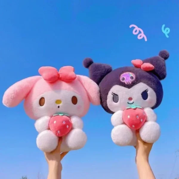 25CM Plushies Sanrio Kuromi Plush Dolls Toys Cute My MelodyStrawberry Stuffed Animals Plush Toy Pillow Cartoon Decoration Gift - Image 6