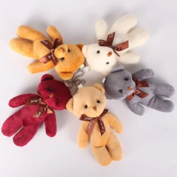 12Pcs/Lot Soft Stuffed Bear Plush Toys Mini Teddy Bear Dolls Toy Small Gift Party Wedding Keychain Bag Pendant Teddy Key Chain - Image 2