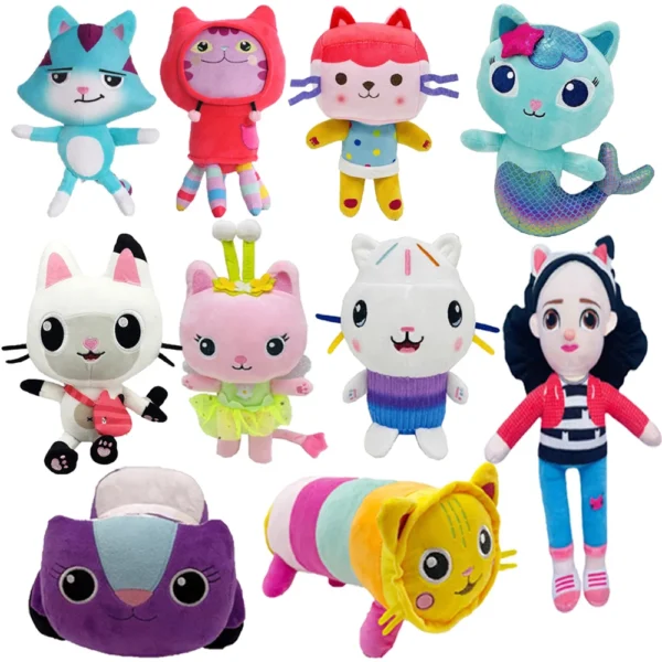 Animals Plush Gabby Dollhouse Lovely Plush Gaby Toy Plush House Cat Doll Cartoon Stuffed Animals Mermaid Cat Plushie Dolls Kids