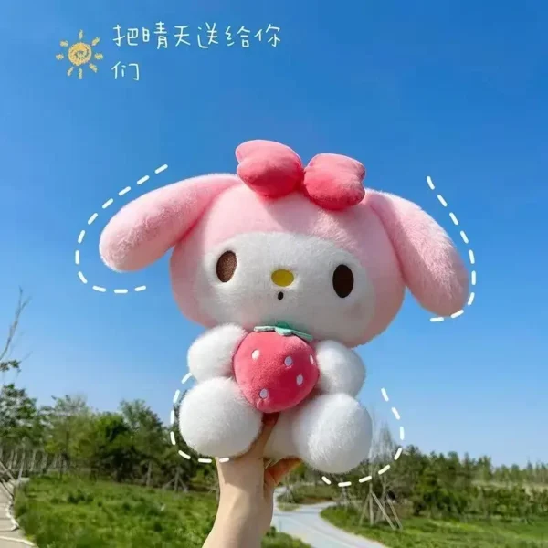 25CM Plushies Sanrio Kuromi Plush Dolls Toys Cute My MelodyStrawberry Stuffed Animals Plush Toy Pillow Cartoon Decoration Gift - Image 5