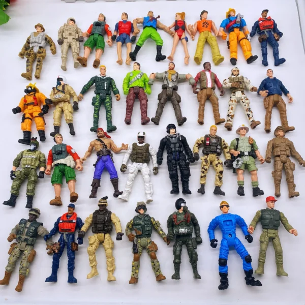 5pcs 10cm many styles of soldier mode plastic action figure doll toy character Flexible figurines children kids collection toys