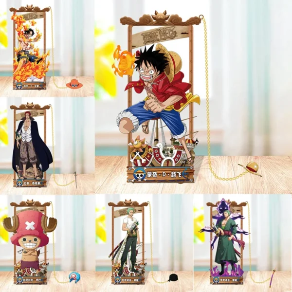 Anime One Piece Action Figures Metal Bookmarks Cartoon Luffy Zoro Ace Book Marks Collection Card Toys for Children Adult Gifts