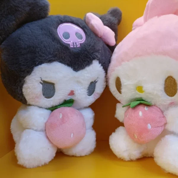 25CM Plushies Sanrio Kuromi Plush Dolls Toys Cute My MelodyStrawberry Stuffed Animals Plush Toy Pillow Cartoon Decoration Gift - Image 3