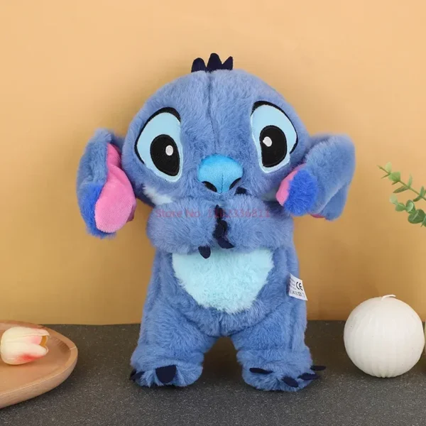 28cm Disney Stitch Anime Plush Doll With Lighting Music Airbag Kawaii Appease Toy Baby To Soothe Sleep Peluche For Kids Gift - Image 4