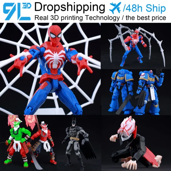 VIP-Dropshipping 9L3D Printed Anime Characters Lucky Dummy 13 Action Figures Multi-Jointed Movable Shapeshift Mannequin Toys