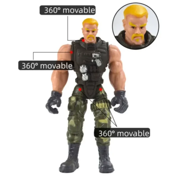 6pcs/Set Warrior Elite Force Military Action Figure Toys with Weapons 10cm Terrorist SWAT Team for Children Gift - Image 5