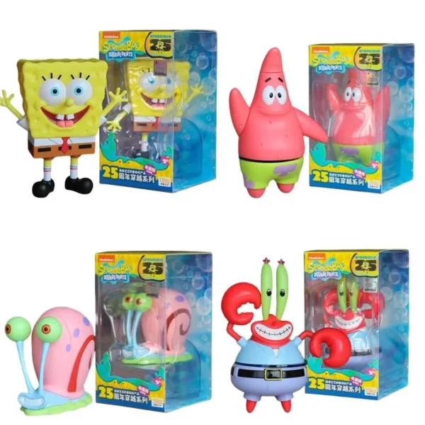 SpongeBob SuqarePants 25th Anniversary Crossing Series Refrigerator Magnet Toy Action Figures Ornaments Collection Kids Gifts