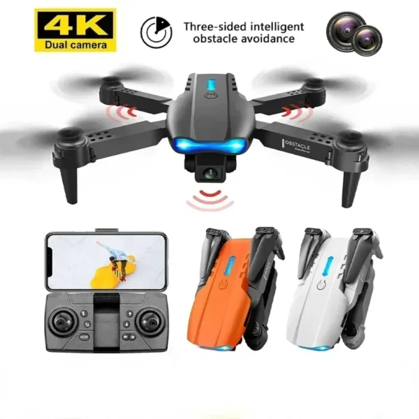 Drone With Camera 4k E99 Pro K3 Obstacle Avoidance 2.4g Rc Foldable 360 Flip Indoor Hover Headless Mode Kids Mini Helicopter