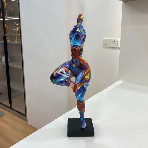 Resin Fat Lady Figurines Abstract Art Woman Statue Yoga Figure Ornament for Interior Entrance Bookcase Bedroom Desktop Decor - Image 4