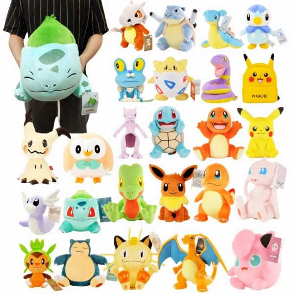 47 Styles Anime Pokemon Plush Charmander Squirtle Pikachu Plush Bulbasaur Stuffed Animal Toy Peluche Pokemon Doll Gift for Kid