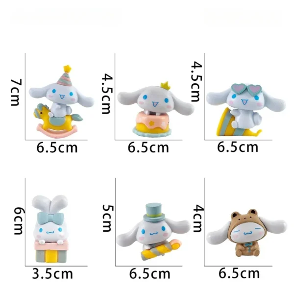 New Sanrio Cake Party Cinnamoroll Series Action Figure Decorations Birthday Gift 4-7cm Lovely Anime Cartoon Toys - Image 2