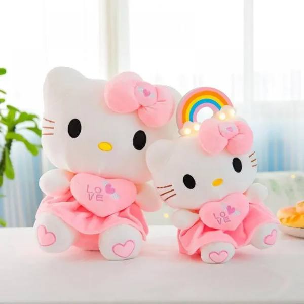 25Cm Sanrio Hello Kitty Plus Doll Toy Heart Hugging Pink Kitty Cat Cartoon Animal Plush Pacify Toys for Baby Decoration Bed Gift - Image 2