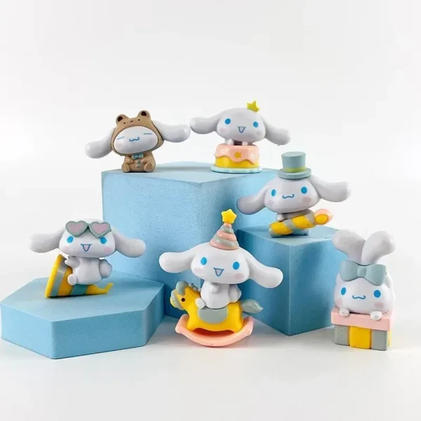 New Sanrio Cake Party Cinnamoroll Series Action Figure Decorations Birthday Gift 4-7cm Lovely Anime Cartoon Toys