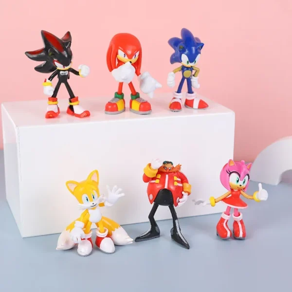 Sonic Action Figure Shadow Knuckles Tails Amy PVC Doll Anime Peripheral Model Ornament Decoration Children's Toy Birthday Gifts