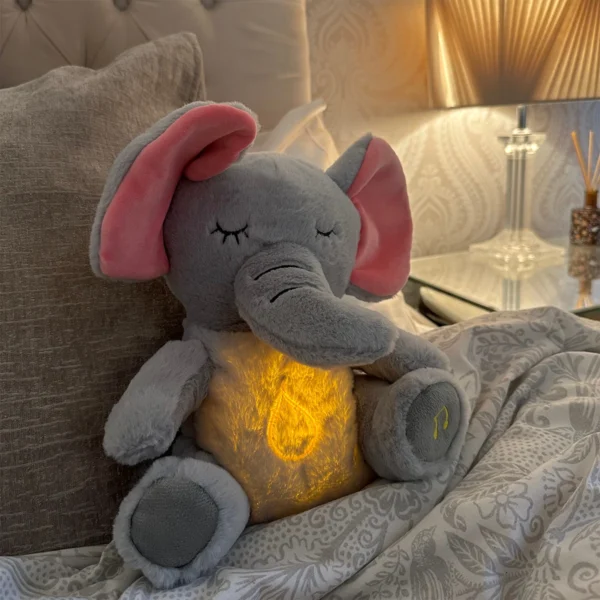 4 Modes Baby Breathing Soothing Elephant Plush Doll Toy Sleeping Companion Music and Light Doll Sensory Stuffed Toy Kids Gift - Image 2