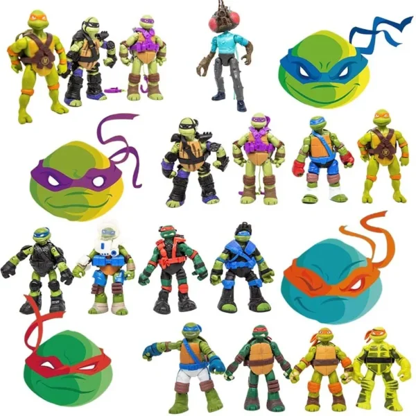 Playmates Movie Version Teenages Mutants Ninjas Turtles Leonardo Da Vinci Donatello Action Figure Model Toys Children Gifts