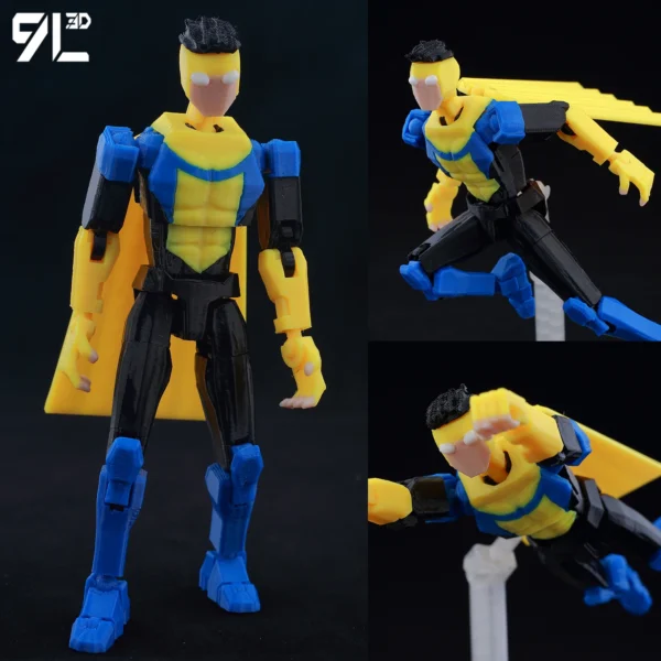 9L3D Lucky 13 Invincible Boy Action Figure, 3D Printed Anime Model, Multi-Jointed Poseable Collectible Toy, Gift for Fans