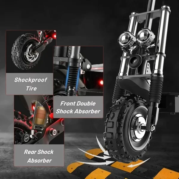 48V-72V 1200W-6000W Electric Scooter 55-85KM/H Fast Single Dual Motor 110km Max Long Range Electric Kick Scooter 11 Inch Tire - Image 4