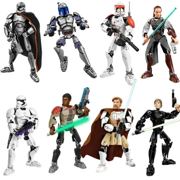 Space Wars Buildable Figure KSZ605 713 326 714 Kylo Ren Chewbacca Boba Jango Fett General Grievou Action Figure Toy For Kid