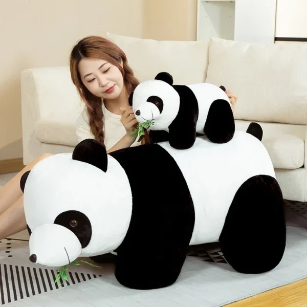 20cm Kawaii Plush Panda Toys Lovely Pillow Panda with Bamboo Leaves Stuffed Soft Animal Bear Nice Birthday Gift for Children - Image 2