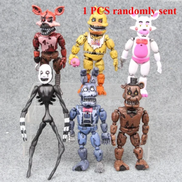 FNAF Panic Game Midnight Toy Bear Foxy Chica Fazbear Bonnie Action Figurine Anime1 PCS Randomly Sent