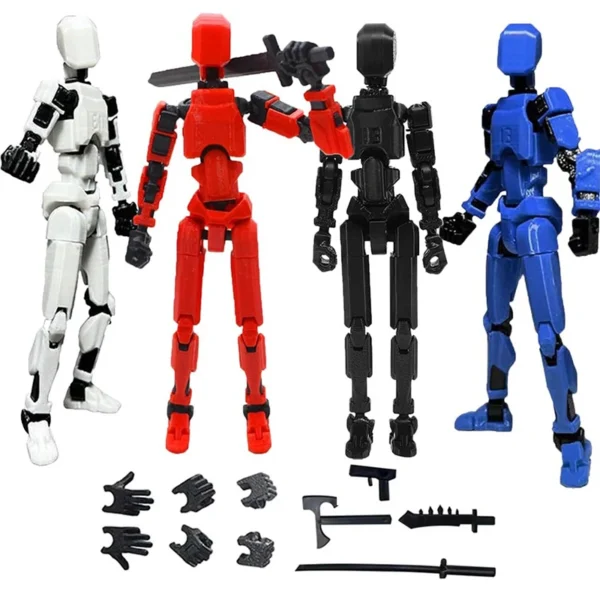 T13 Action Figure Set Tool 3D Printed Multi-Jointed Movable Robot Doll Anti-stress Handmade Assembly Toys for Boys Kids Gift