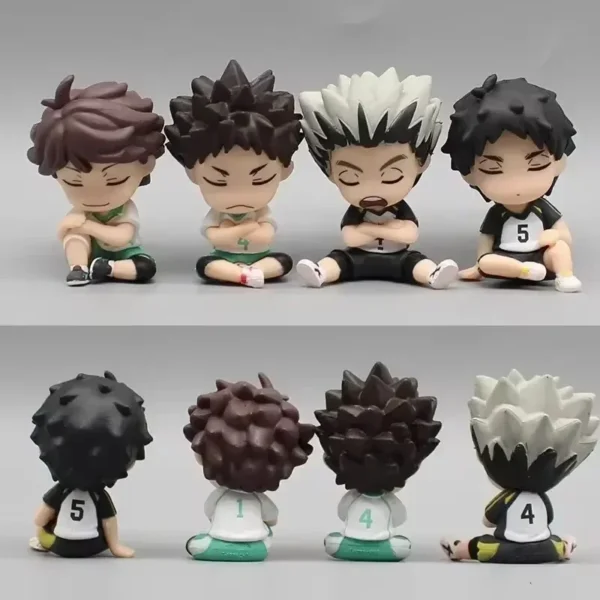 Anime Haikyuu 4pcs Figures Bokuto Kotaro Akaashi Keiji Oikawa Tooru Iwaizumi Hajime 6cm Action Figures Q Version PVC Model Toys - Image 2